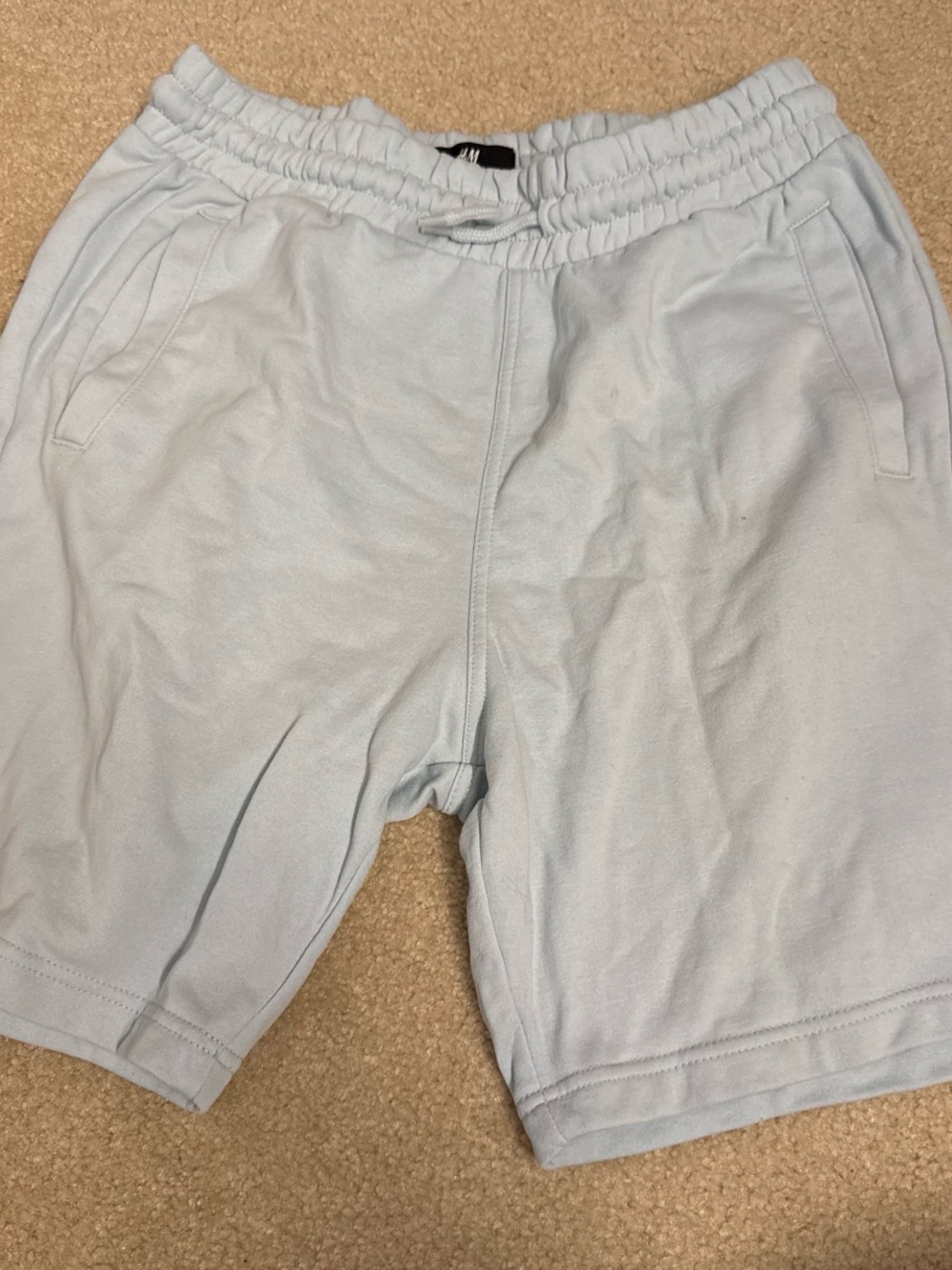 H&M Men's Pale Blue Elastic Waist Shorts